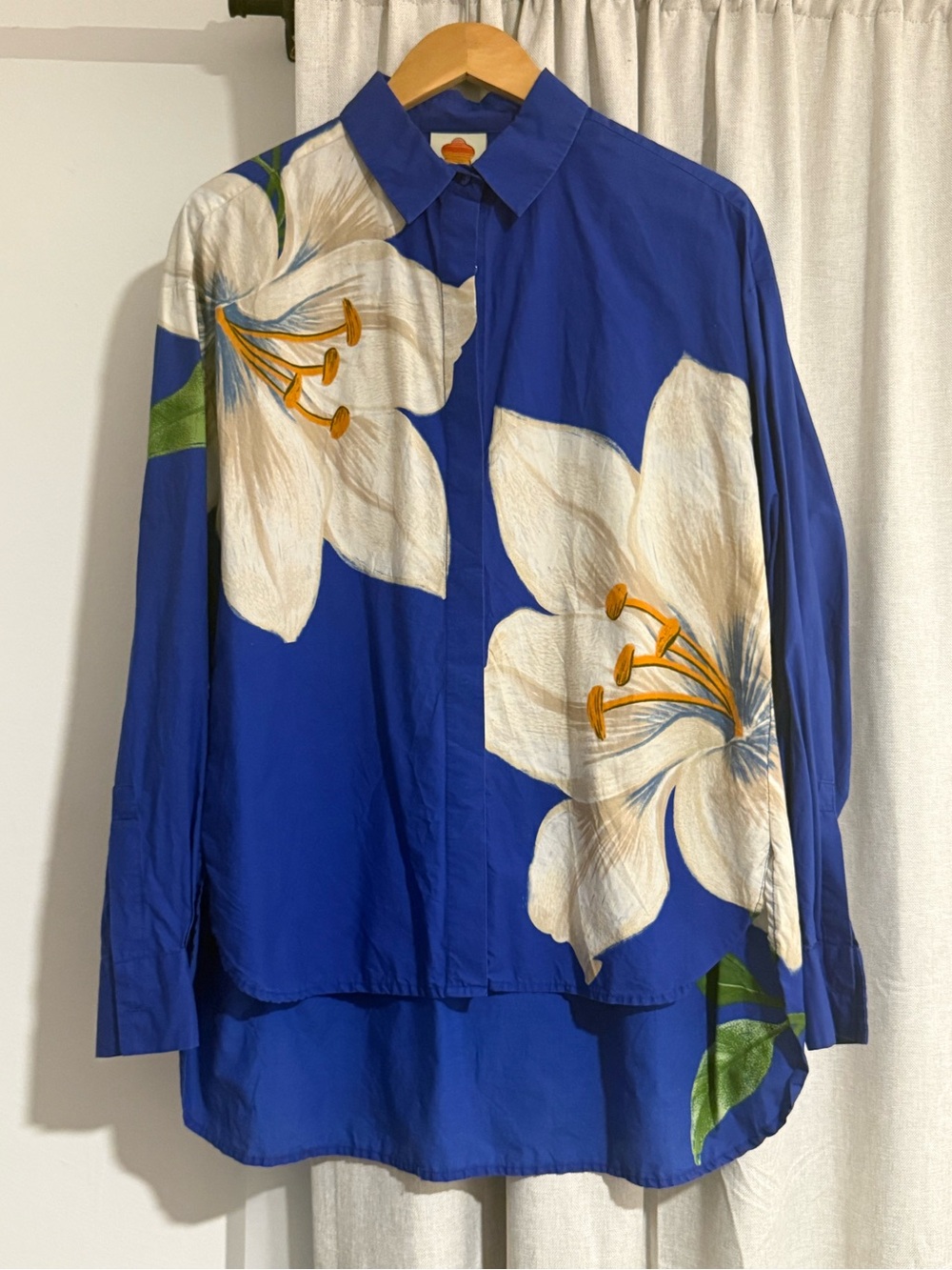 FARM Rio Blue Flower oversized shirt - Picture 3 of 6